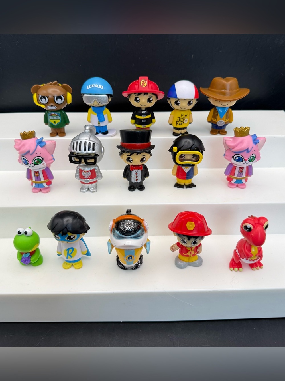 Ryan's World Lot Of 15 Figurines 2” - Road Trip, World Tour, Mystery Mini, More